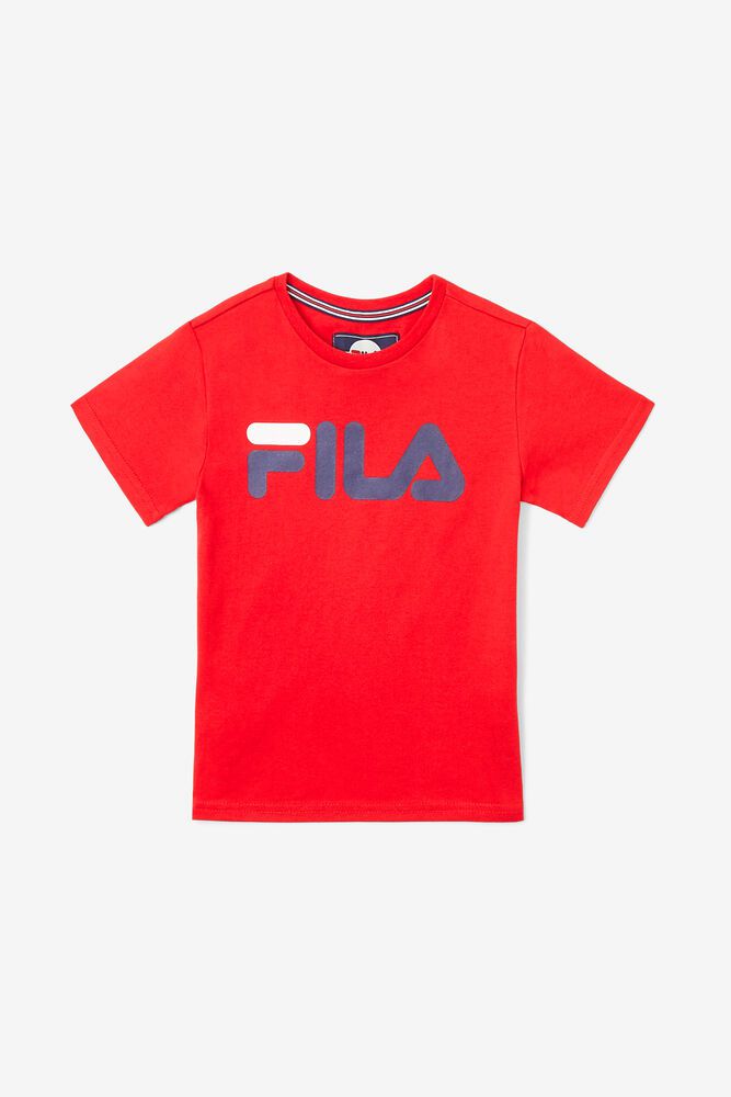 Fila T-Shirt Logo Kids Red - India GEY-279318